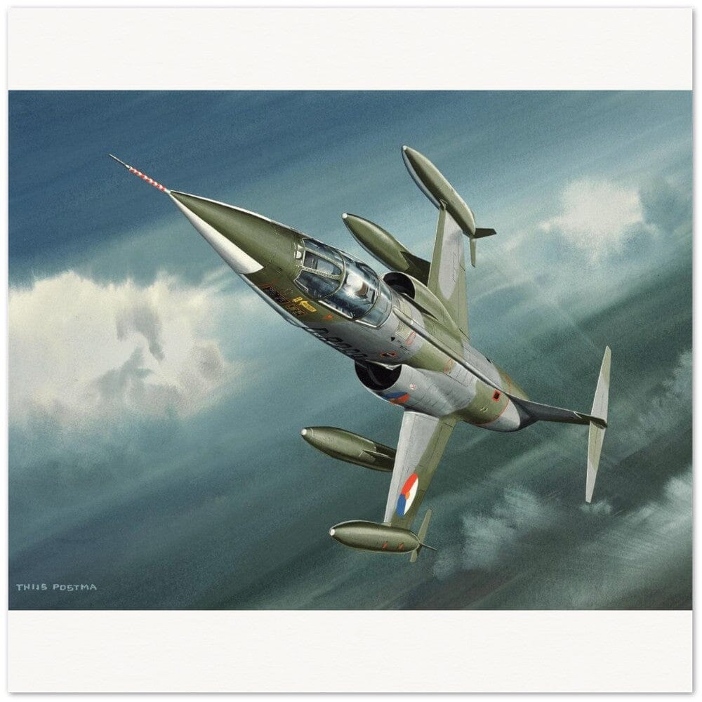 Thijs Postma - Poster - Lockheed F-104G D-8289 Of The KLu Going Ballistic Poster Only TP Aviation Art 45x45 cm / 18x18″ 
