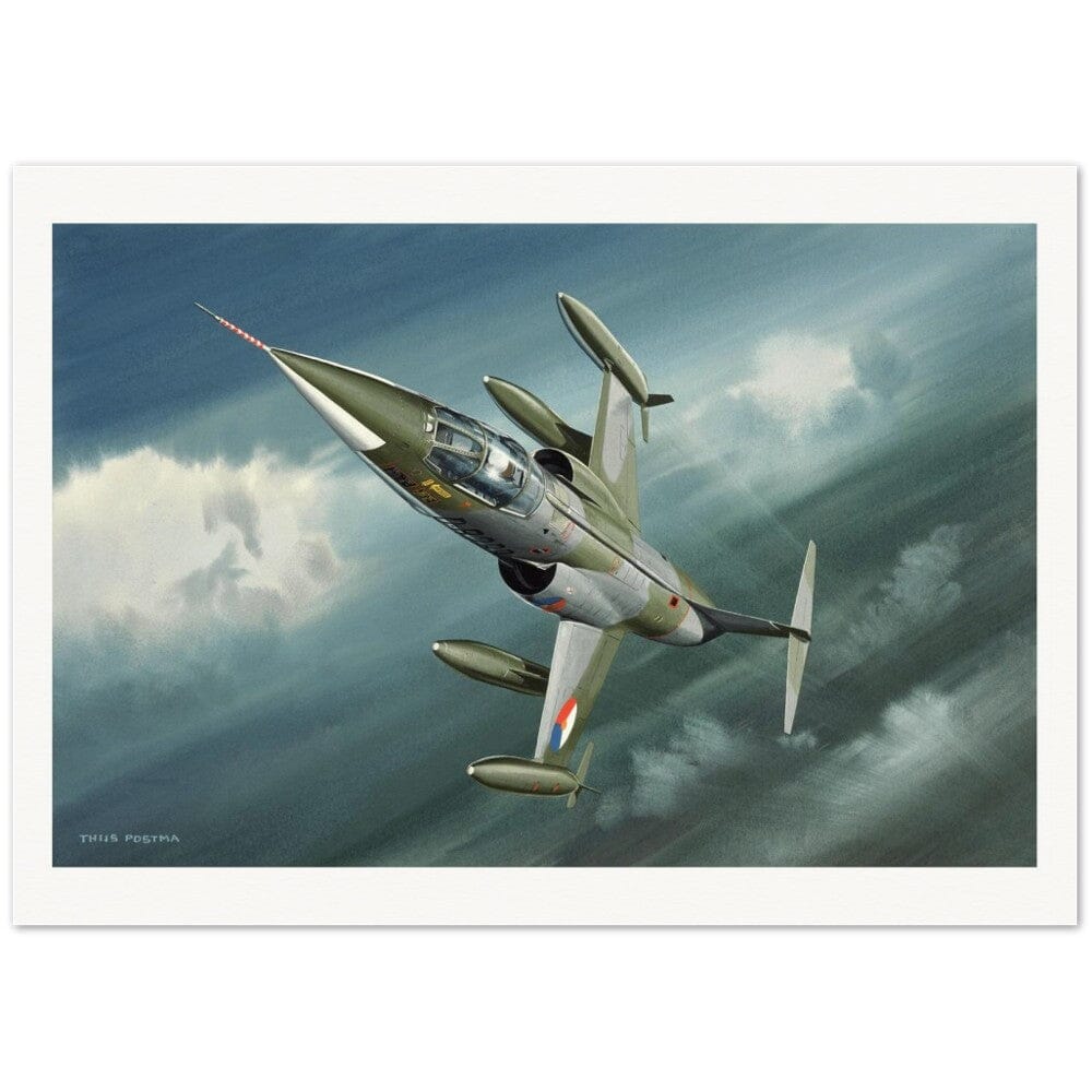 Thijs Postma - Poster - Lockheed F-104G D-8289 Of The KLu Going Ballistic Poster Only TP Aviation Art 50x70 cm / 20x28″ 
