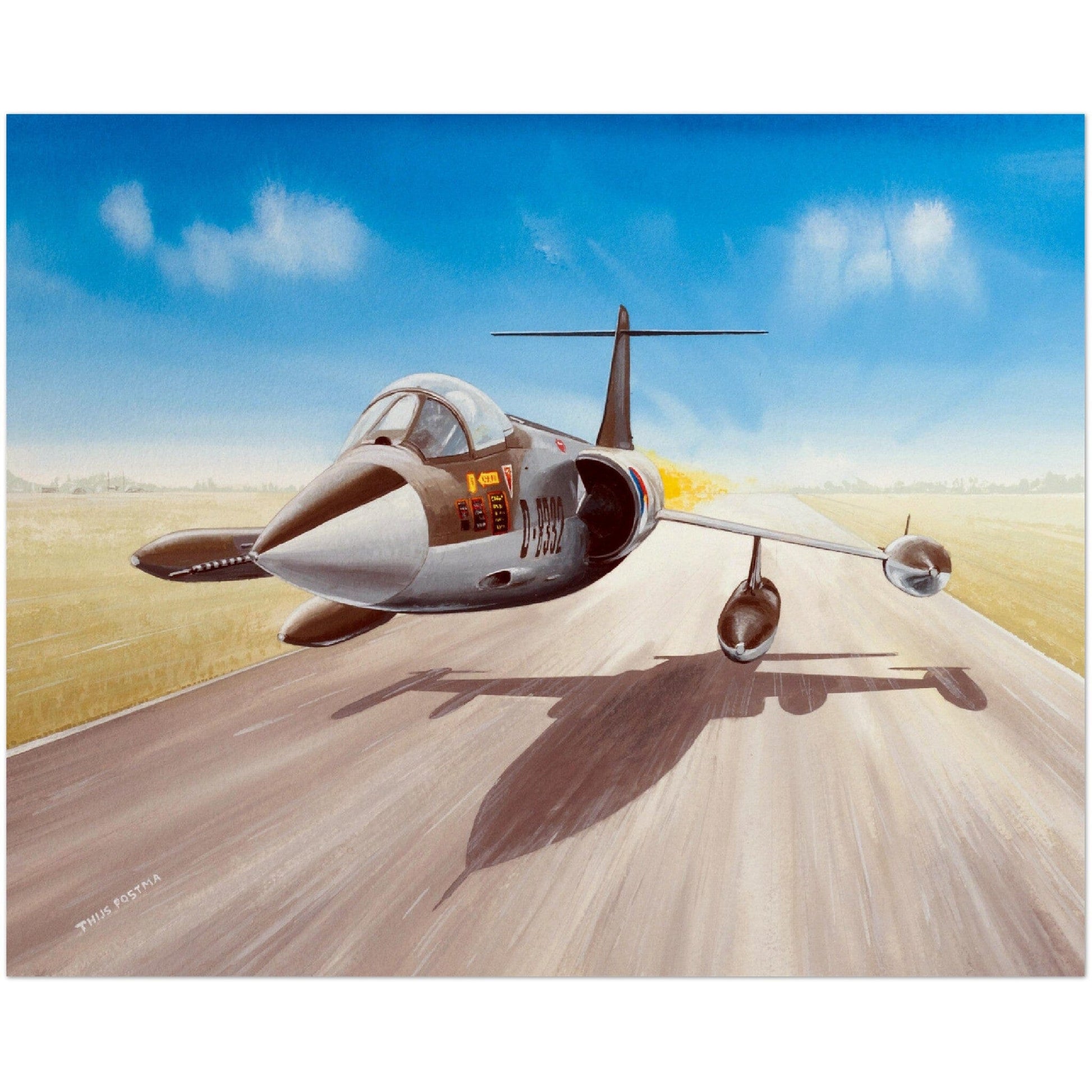 Thijs Postma - Poster - Lockheed F-104G KLu D-8332 On The Deck Poster Only TP Aviation Art 40x50 cm / 16x20″ 