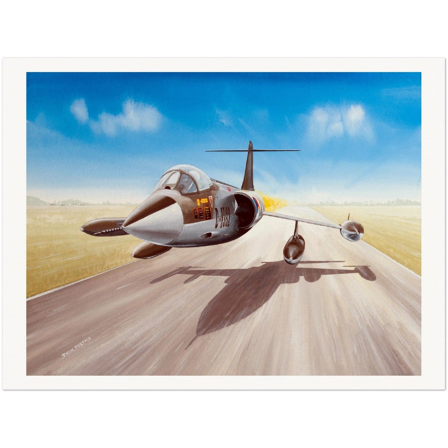 Thijs Postma - Poster - Lockheed F-104G KLu D-8332 On The Deck Poster Only TP Aviation Art 60x80 cm / 24x32″ 