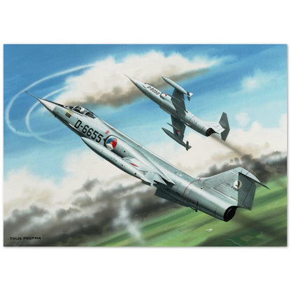 Thijs Postma - Poster - Lockheed F-104G Starfighters D-6655 And D-8058 Poster Only TP Aviation Art 