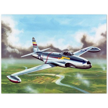 Thijs Postma - Poster - Lockheed F-80B Of The 36th Fighter Group Poster Only TP Aviation Art 45x60 cm / 18x24″ 