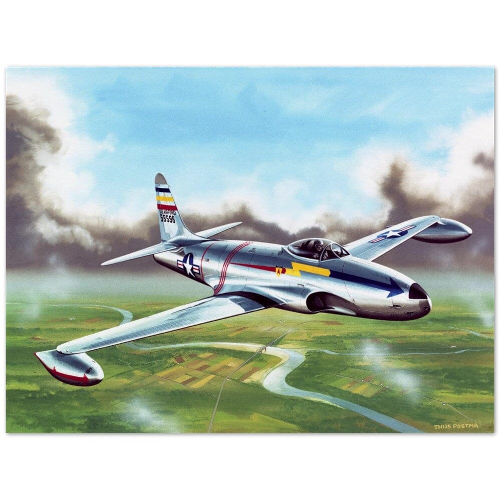 Thijs Postma - Poster - Lockheed F-80B Of The 36th Fighter Group Poster Only TP Aviation Art 60x80 cm / 24x32″ 