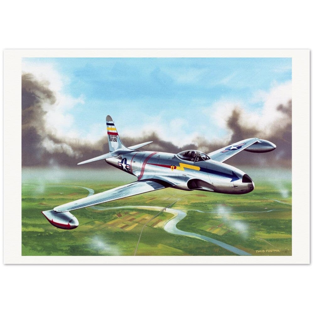 Thijs Postma - Poster - Lockheed F-80B Of The 36th Fighter Group Poster Only TP Aviation Art 70x100 cm / 28x40″ 