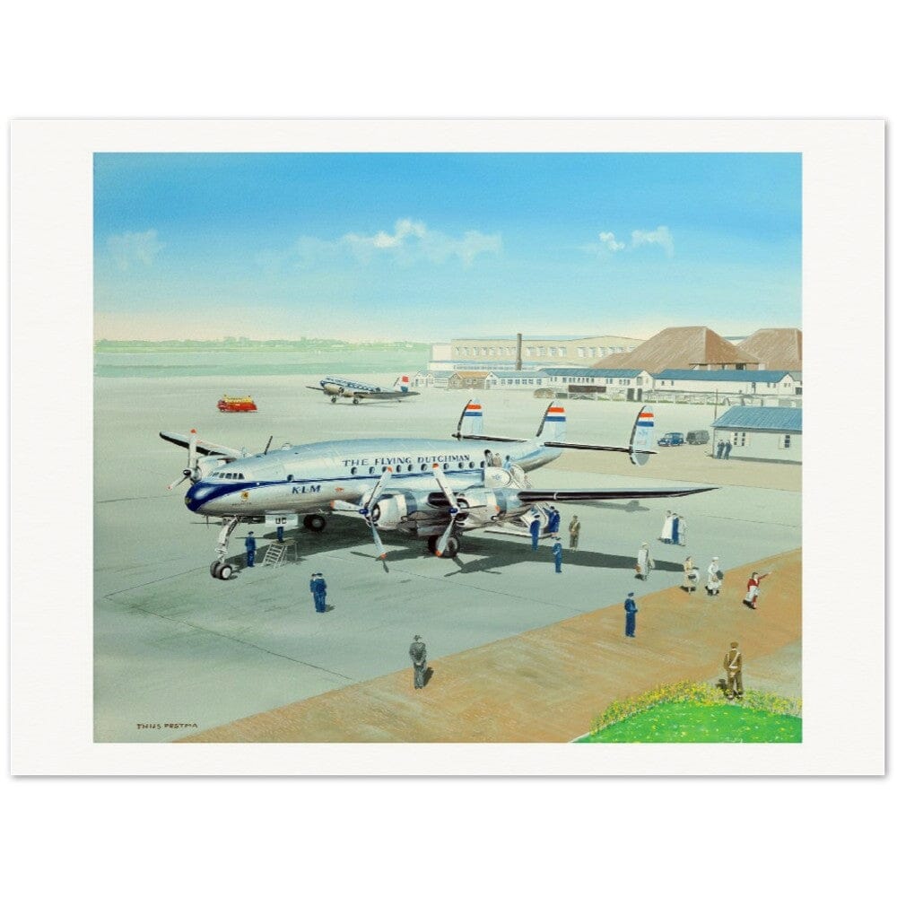 Thijs Postma - Poster - Lockheed L-049 Constellation Curaçao KLM Schiphol Poster Only TP Aviation Art 