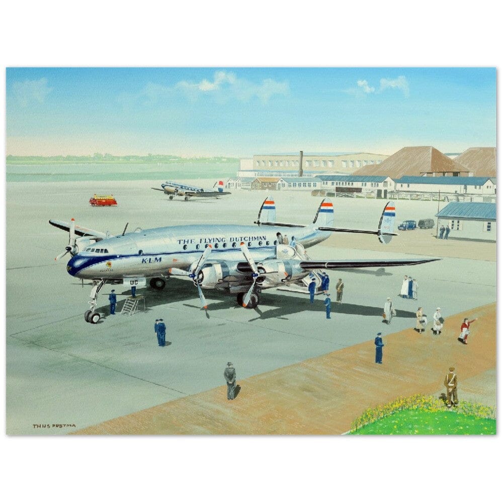 Thijs Postma - Poster - Lockheed L-049 Constellation Curaçao KLM Schiphol Poster Only TP Aviation Art 45x60 cm / 18x24″ 