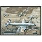 Thijs Postma - Poster - Lockheed L-049 Constellation PH-TAU Low Pass Schiphol 1947 - Metal Frame Poster - Metal Frame TP Aviation Art 