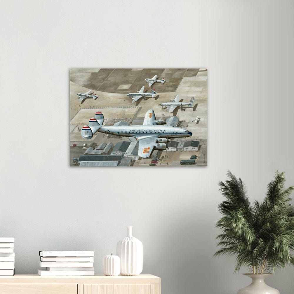 Thijs Postma - Poster - Lockheed L-049 Constellation PH-TAU Low Pass Schiphol 1947 Poster Only TP Aviation Art 