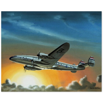 Thijs Postma - Poster - Lockheed L-049 Constellation PH-TAV Seeing The Sun Poster Only TP Aviation Art 40x50 cm / 16x20″ 
