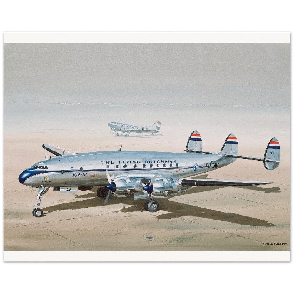 Thijs Postma - Poster - Lockheed L-049 PH-TAV Ground Poster Only TP Aviation Art 40x50 cm / 16x20″ 