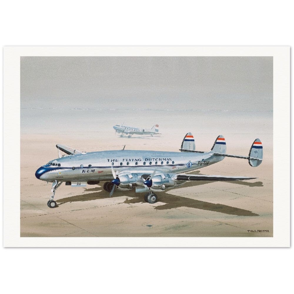 Thijs Postma - Poster - Lockheed L-049 PH-TAV Ground Poster Only TP Aviation Art 70x100 cm / 28x40″ 