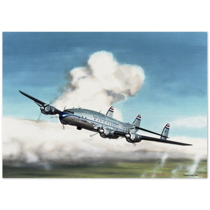 Thijs Postma - Poster - Lockheed L-049 PH-TAV Venlo Flying Poster Only TP Aviation Art 