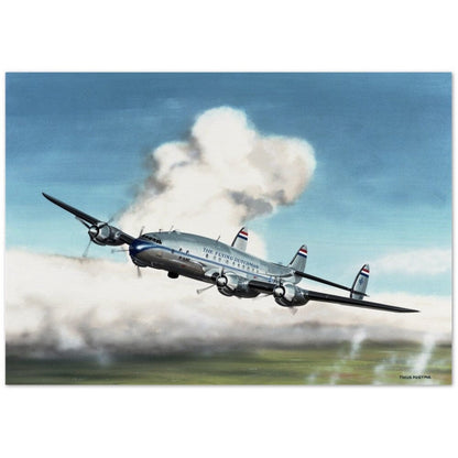 Thijs Postma - Poster - Lockheed L-049 PH-TAV Venlo Flying Poster Only TP Aviation Art 70x100 cm / 28x40″ 