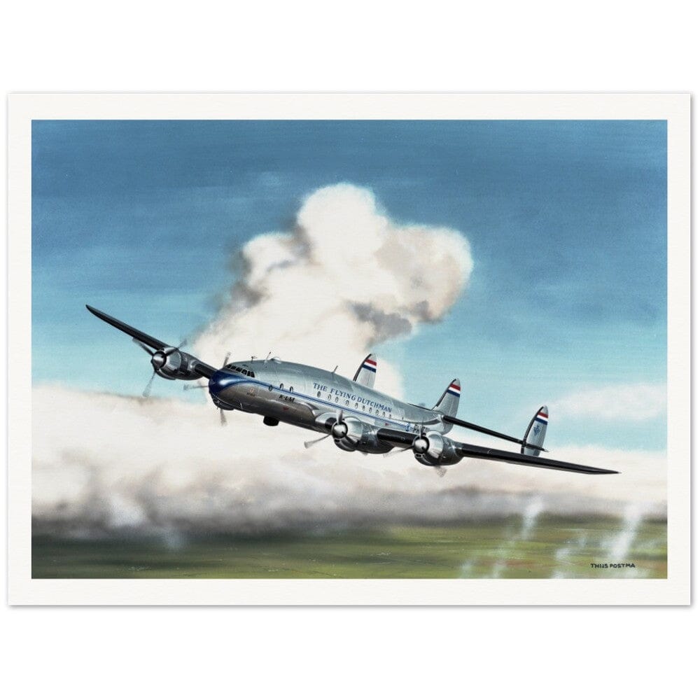 Thijs Postma - Poster - Lockheed L-049 PH-TAV Venlo Flying Poster Only TP Aviation Art 75x100 cm / 30x40″ 
