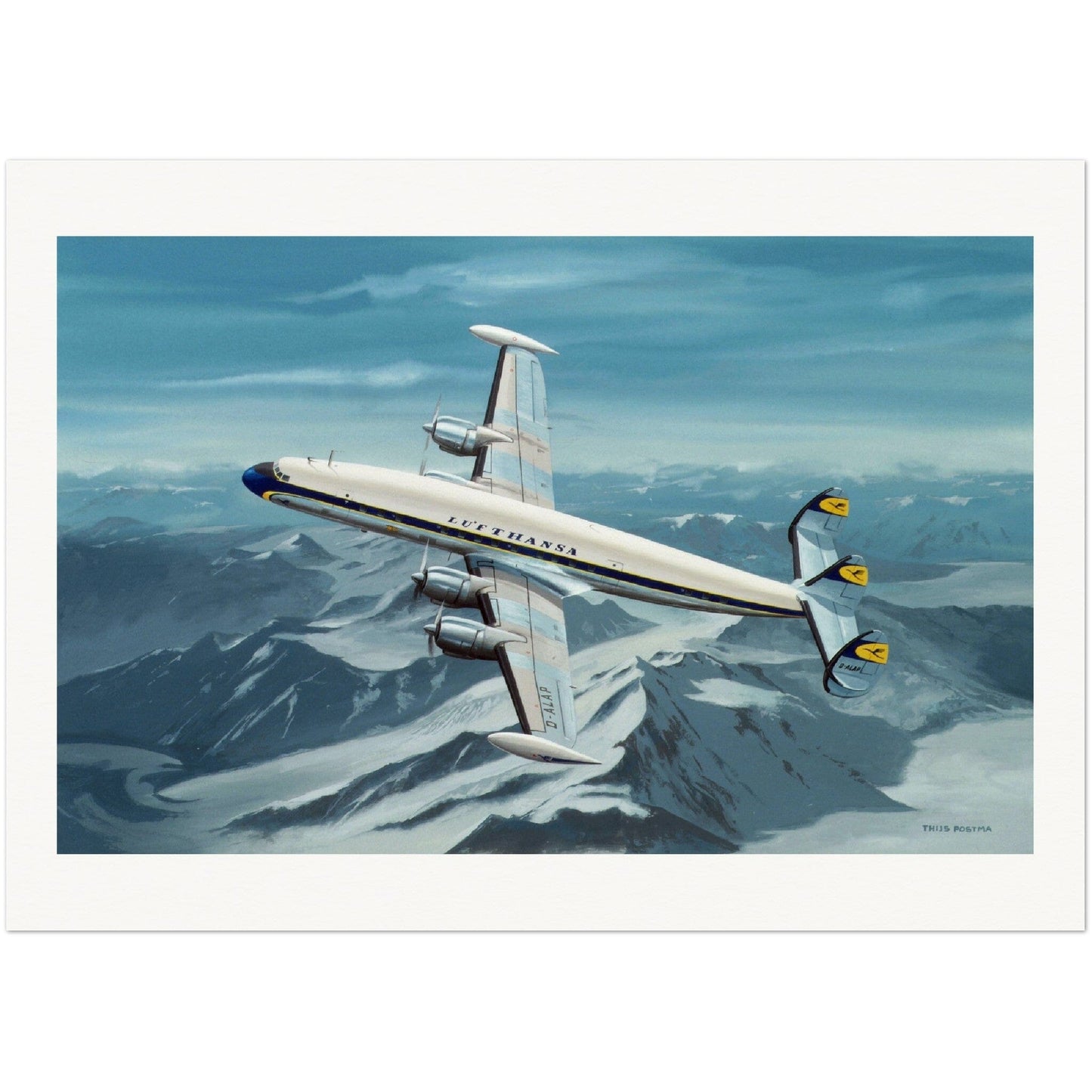 Thijs Postma - Poster - Lockheed L-1049 DLH Poster Only TP Aviation Art 