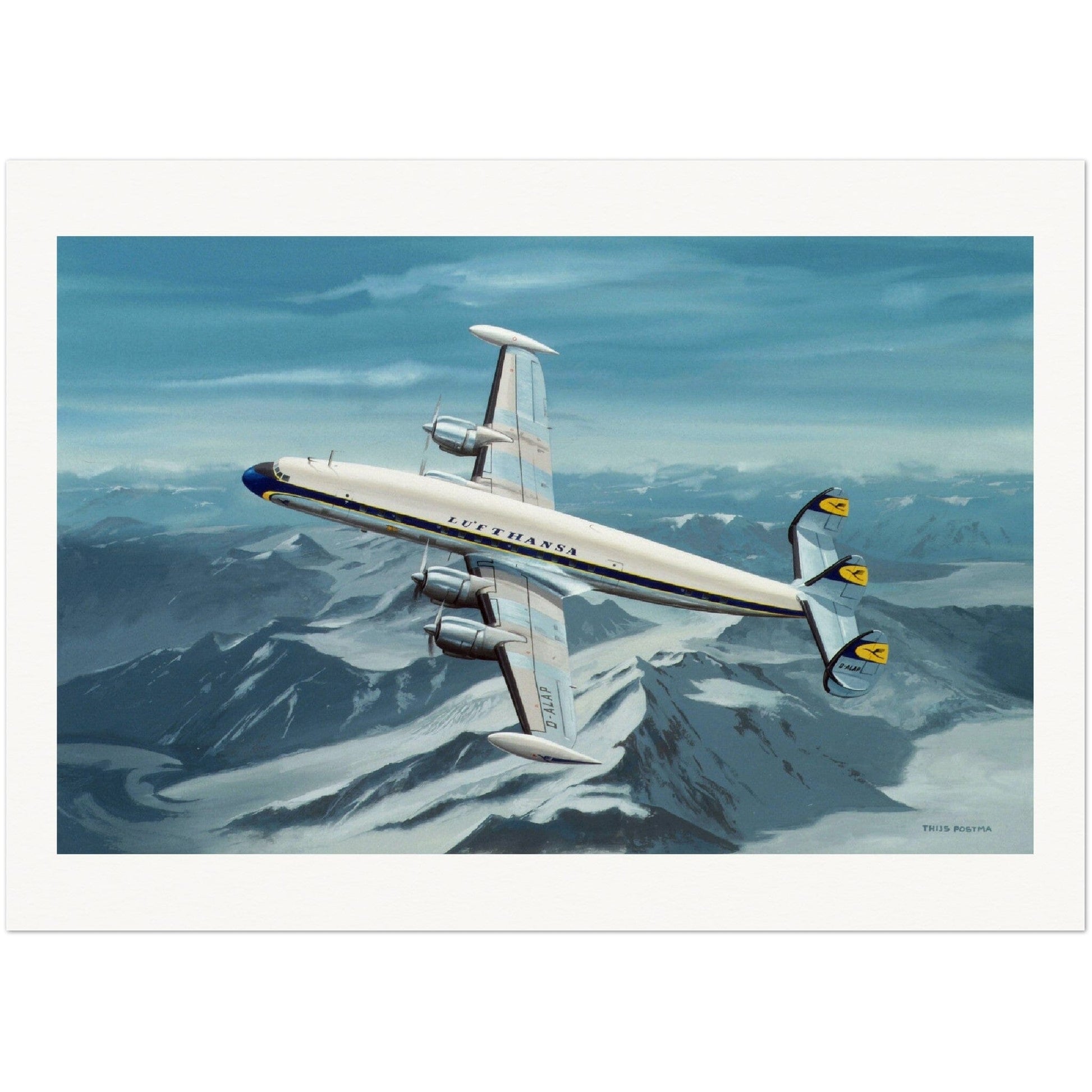Thijs Postma - Poster - Lockheed L-1049 DLH Poster Only TP Aviation Art 