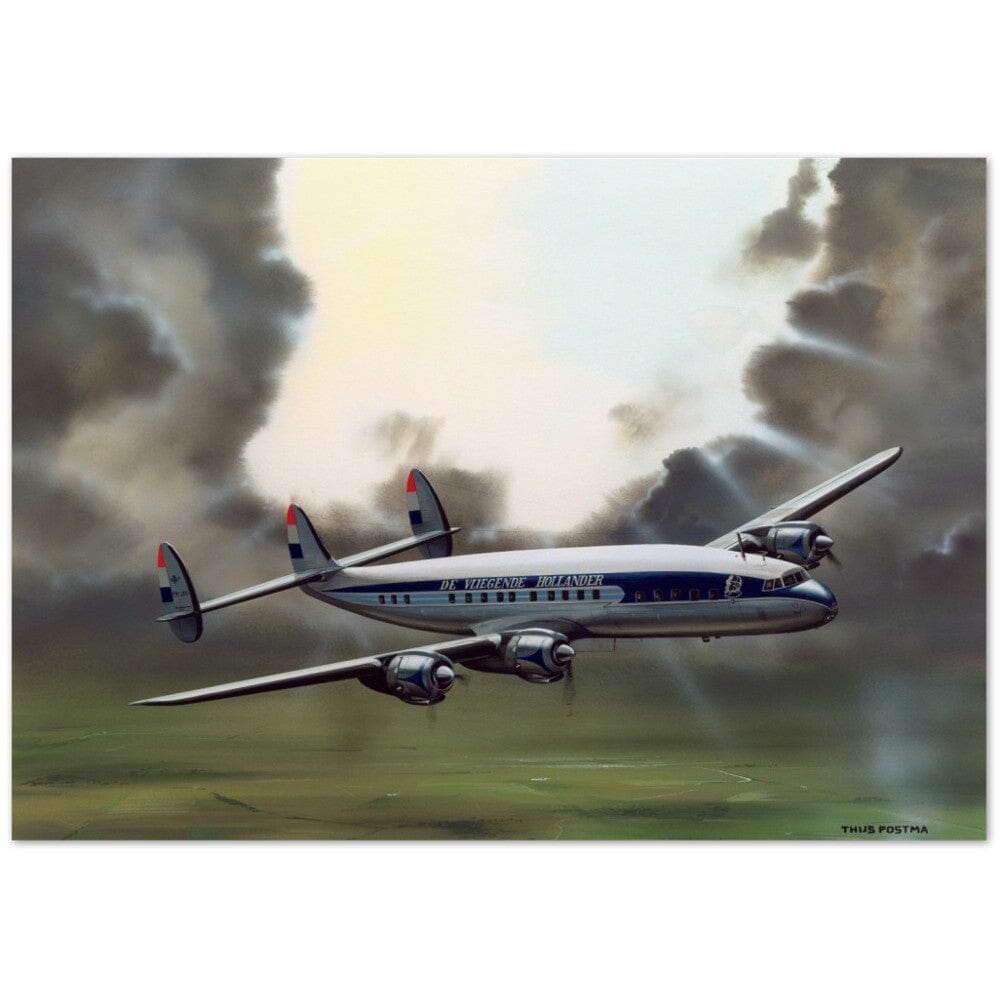 Thijs Postma - Poster - Lockheed L-1049 PH-LKD Open Skies Poster Only TP Aviation Art 70x100 cm / 28x40″ 