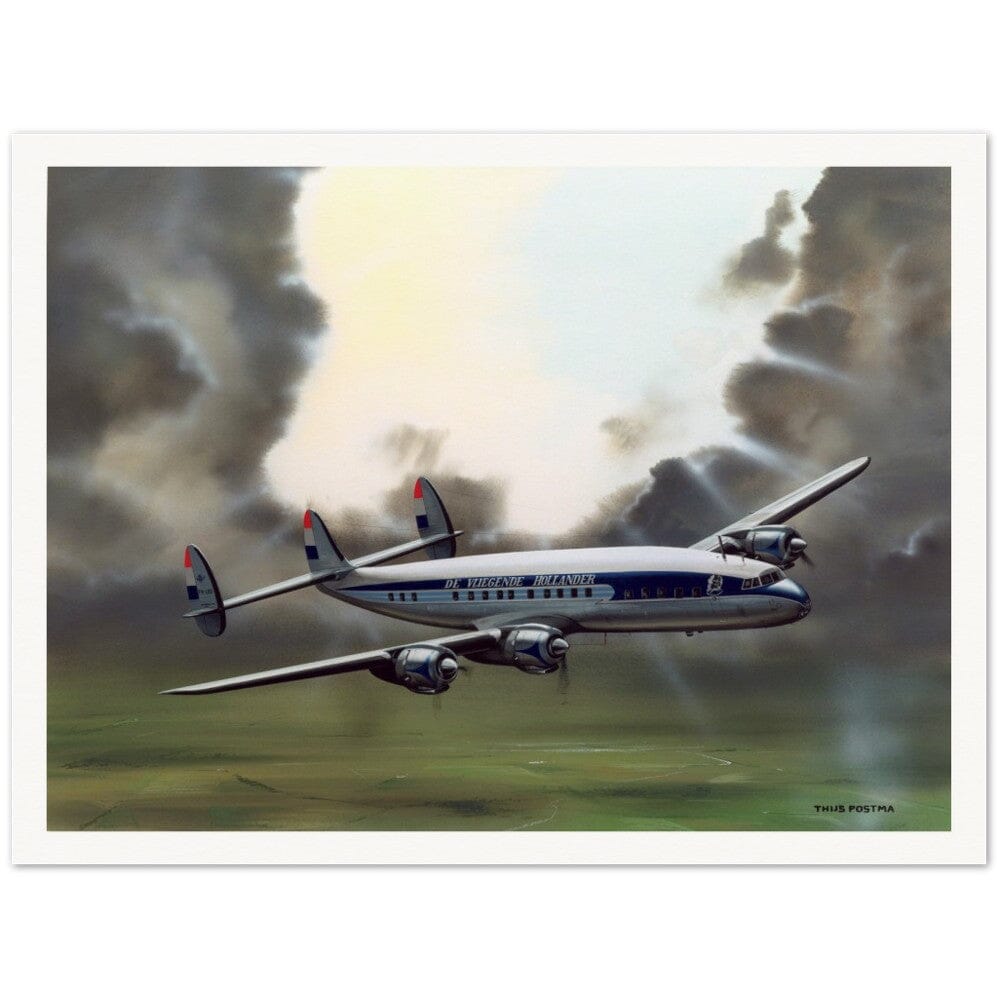 Thijs Postma - Poster - Lockheed L-1049 PH-LKD Open Skies Poster Only TP Aviation Art 75x100 cm / 30x40″ 