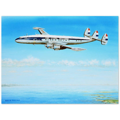 Thijs Postma - Poster - Lockheed L-1049 PH-LKE Over Sea Print Material TP Aviation Art 45x60 cm / 18x24″ 