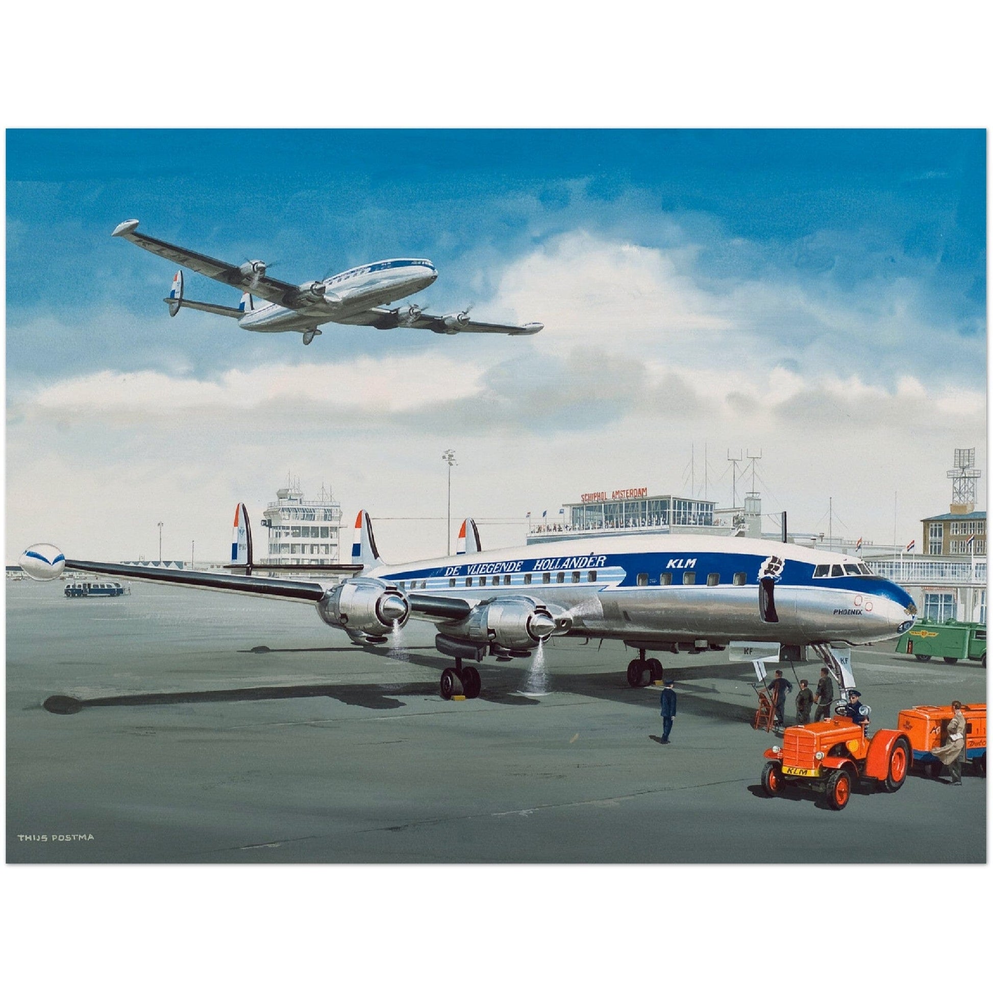 Thijs Postma - Poster - Lockheed L-1049 PH-LKF Phoenix Poster Only TP Aviation Art 45x60 cm / 18x24″ 