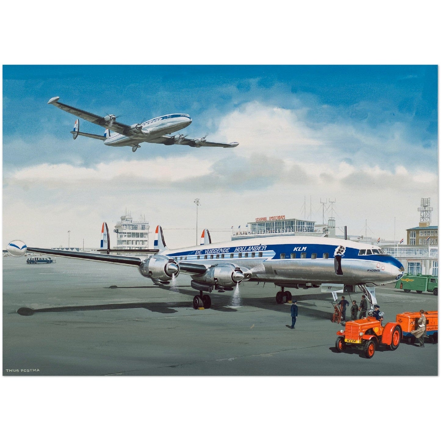 Thijs Postma - Poster - Lockheed L-1049 PH-LKF Phoenix Poster Only TP Aviation Art 50x70 cm / 20x28″ 