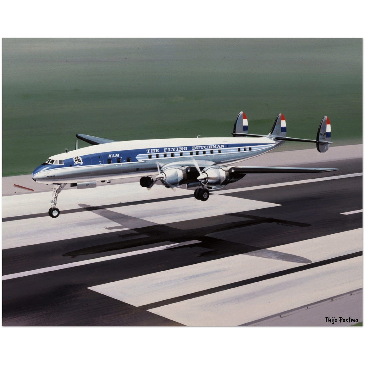 Thijs Postma - Poster - Lockheed L-1049C KLM PH-LKP Poster Only TP Aviation Art 40x50 cm / 16x20″ 
