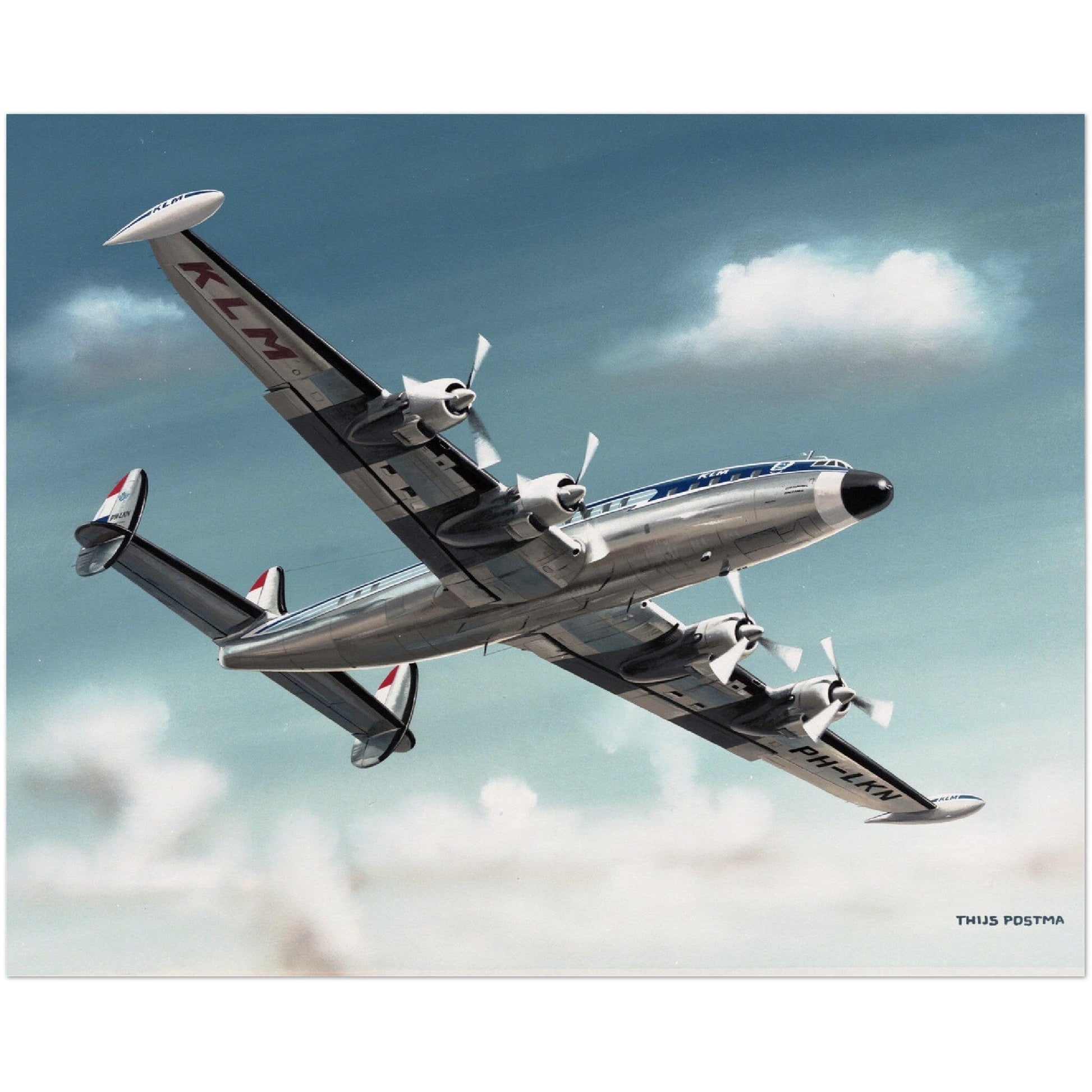 Thijs Postma - Poster - Lockheed L-1049H KLM PH-LKN Poster Only TP Aviation Art 40x50 cm / 16x20″ 