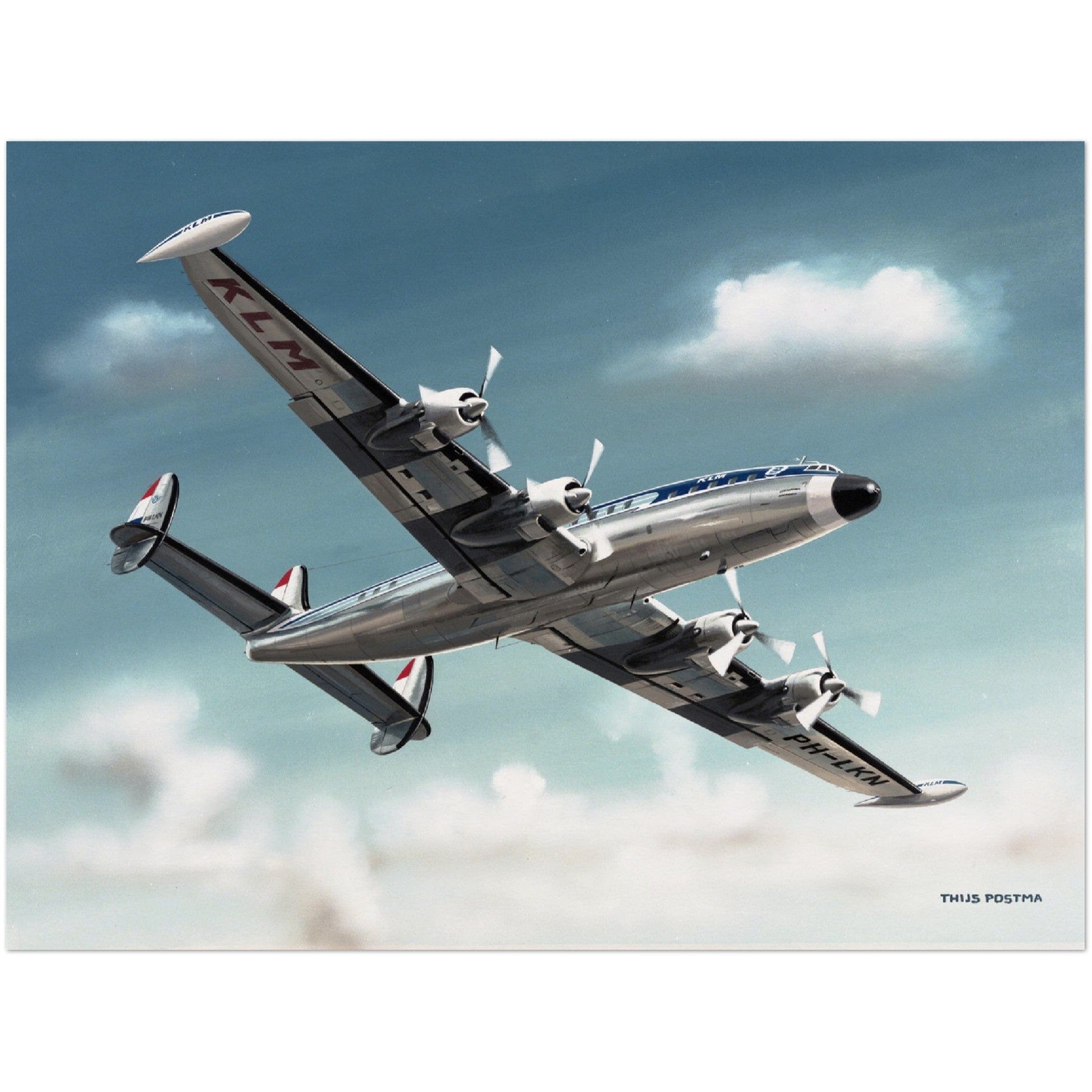 Thijs Postma - Poster - Lockheed L-1049H KLM PH-LKN Poster Only TP Aviation Art 45x60 cm / 18x24″ 