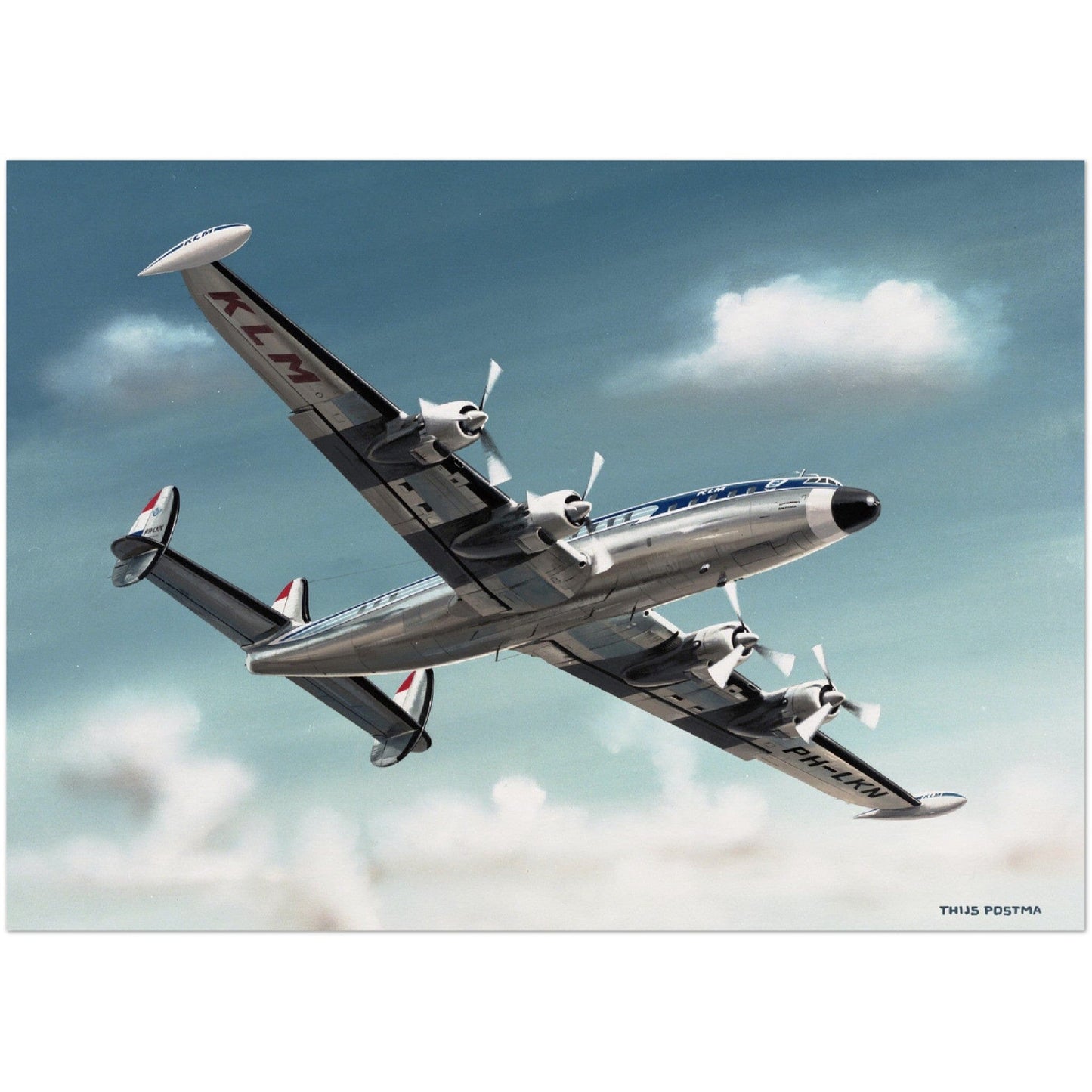 Thijs Postma - Poster - Lockheed L-1049H KLM PH-LKN Poster Only TP Aviation Art 50x70 cm / 20x28″ 