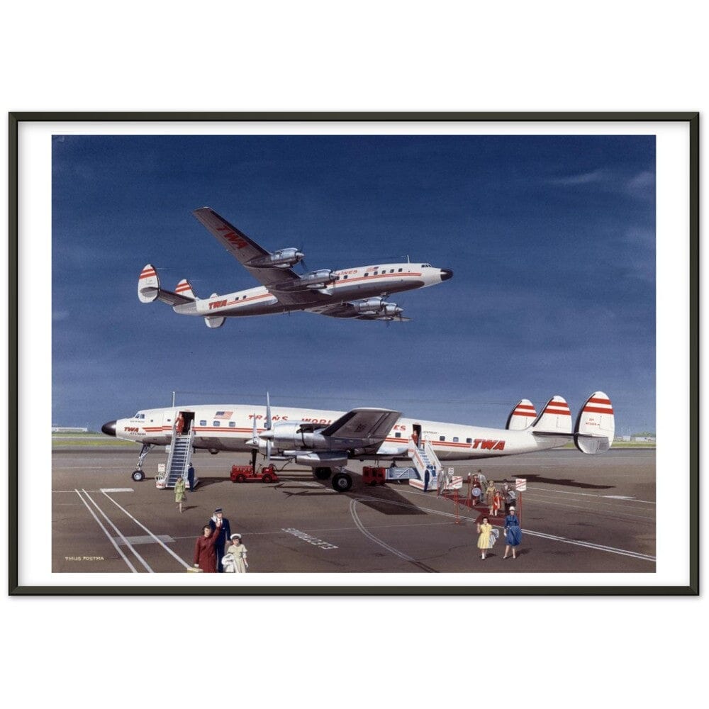 Thijs Postma - Poster - Lockheed L-1649 Starliner - Metal Frame Poster - Metal Frame TP Aviation Art 