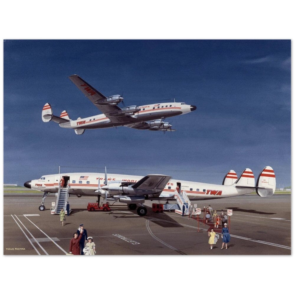 Thijs Postma - Poster - Lockheed L-1649 Starliner Poster Only TP Aviation Art 45x60 cm / 18x24″ 
