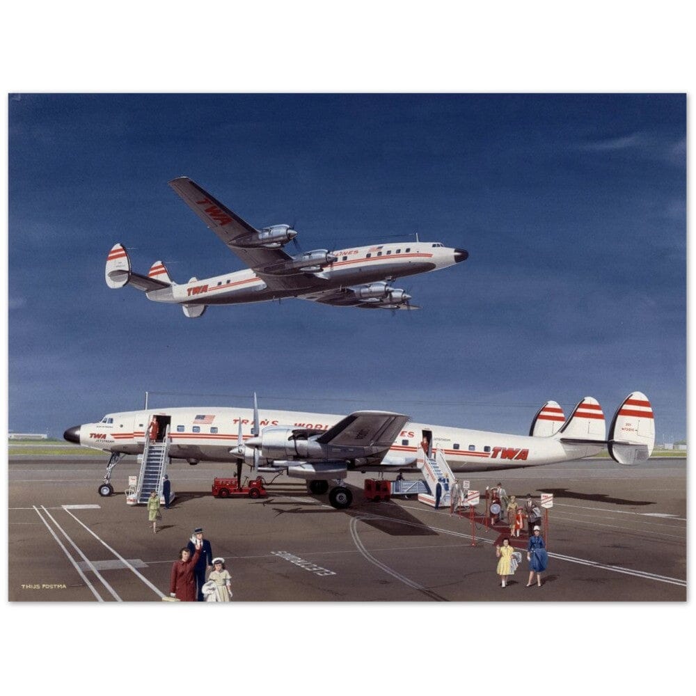 Thijs Postma - Poster - Lockheed L-1649 Starliner Poster Only TP Aviation Art 60x80 cm / 24x32″ 