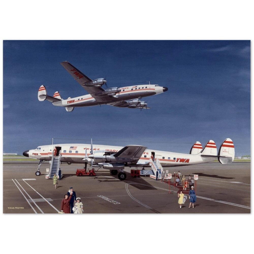 Thijs Postma - Poster - Lockheed L-1649 Starliner Poster Only TP Aviation Art 70x100 cm / 28x40″ 