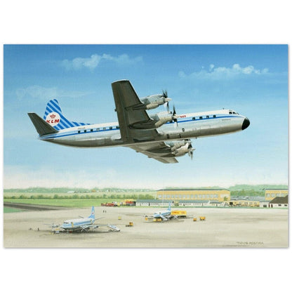 Thijs Postma - Poster - Lockheed L-188 Electra II PH-LLA Passing Over Sisters Poster Only TP Aviation Art 