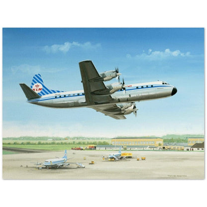 Thijs Postma - Poster - Lockheed L-188 Electra II PH-LLA Passing Over Sisters Poster Only TP Aviation Art 45x60 cm / 18x24″ 