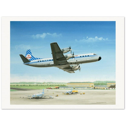 Thijs Postma - Poster - Lockheed L-188 Electra II PH-LLA Passing Over Sisters Poster Only TP Aviation Art 60x80 cm / 24x32″ 