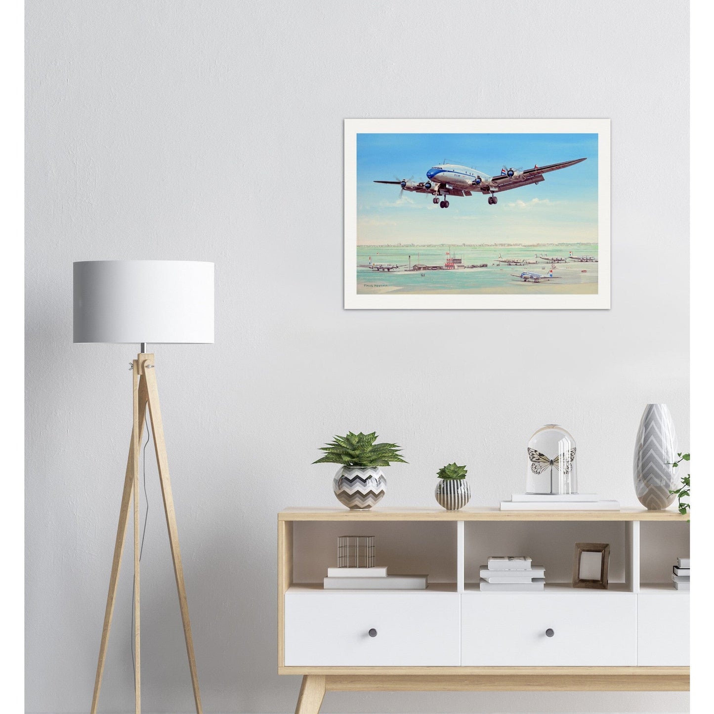 Thijs Postma - Poster - Lockheed L-49 Constellation Over Schiphol 1946-47 Poster Only TP Aviation Art 