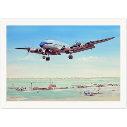 Thijs Postma - Poster - Lockheed L-49 Constellation Over Schiphol 1946-47 Poster Only TP Aviation Art 