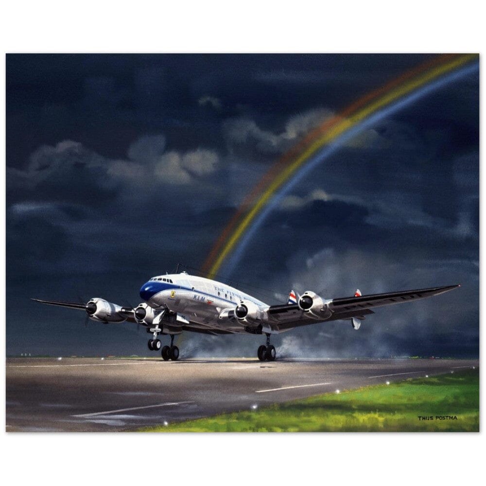 Thijs Postma - Poster - Lockheed L-749 Constellation Under The Rainbow Poster Only TP Aviation Art 40x50 cm / 16x20″ 