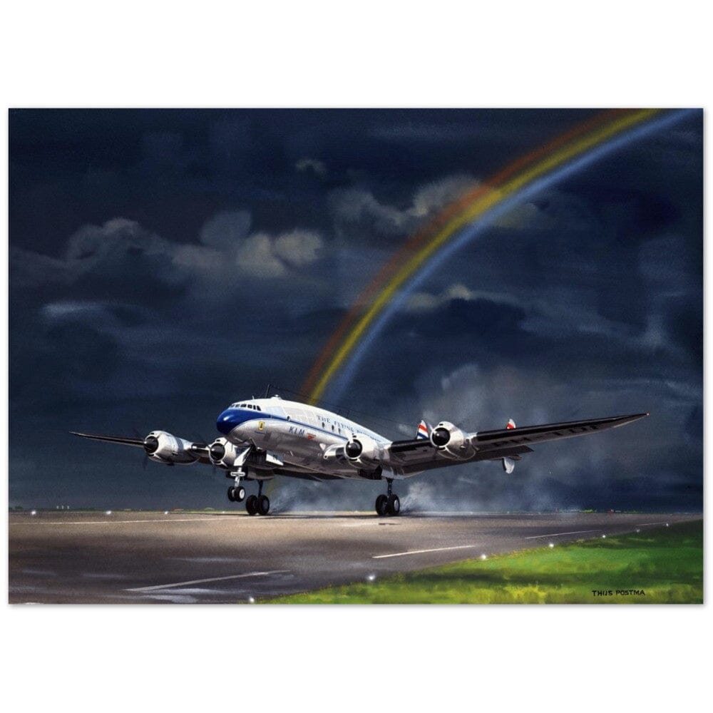 Thijs Postma - Poster - Lockheed L-749 Constellation Under The Rainbow Poster Only TP Aviation Art 50x70 cm / 20x28″ 