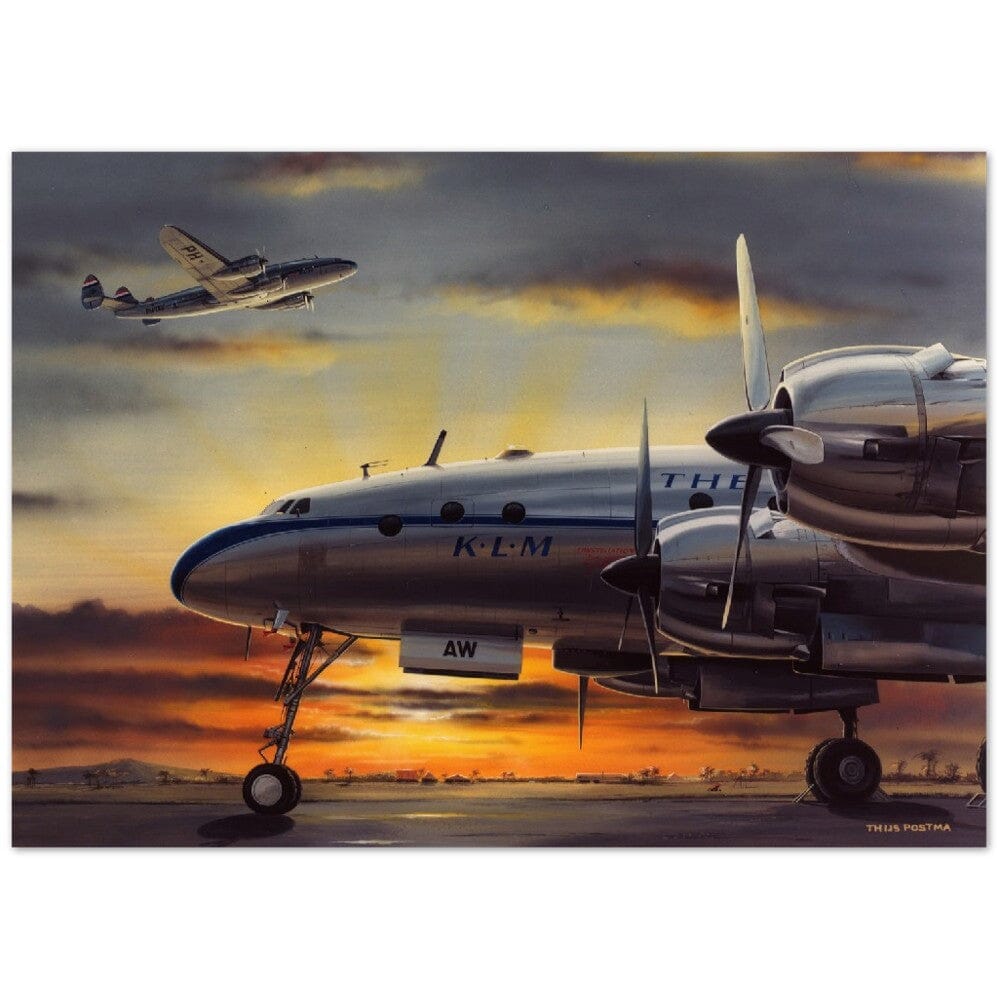 Thijs Postma - Poster - Lockheed L-749 NEI Sunset Poster Only TP Aviation Art 