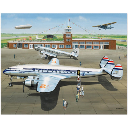 Thijs Postma - Poster - Lockheed L-749 PH-LEL Lelystad Poster Only TP Aviation Art 40x50 cm / 16x20″ 