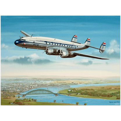 Thijs Postma - Poster - Lockheed L-749 PH-TFE Utrecht Poster Only TP Aviation Art 45x60 cm / 18x24″ 