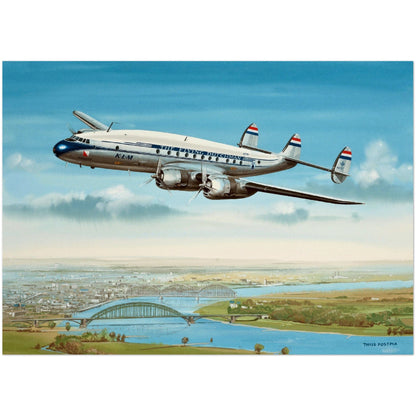 Thijs Postma - Poster - Lockheed L-749 PH-TFE Utrecht Poster Only TP Aviation Art 50x70 cm / 20x28″ 