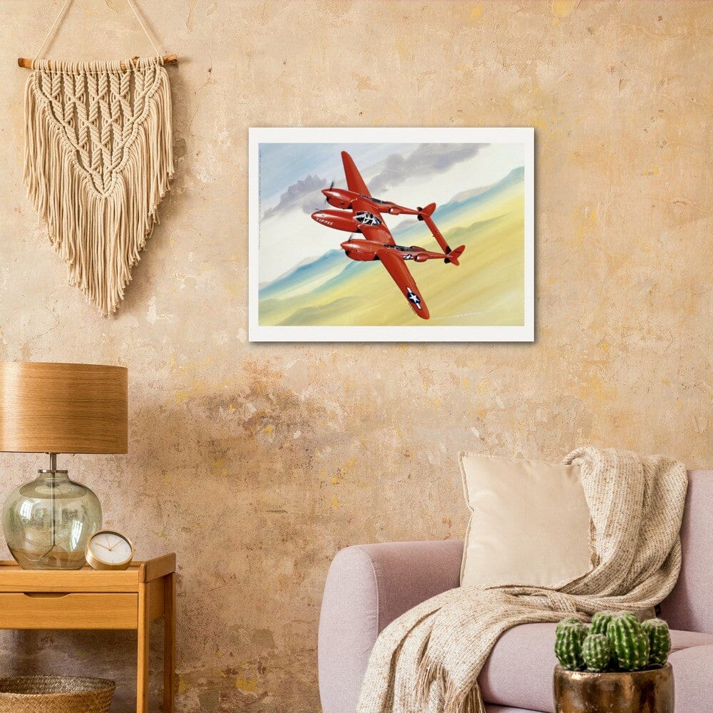 Thijs Postma - Poster - Lockheed P-38 Lightning Yippee Poster Only TP Aviation Art 