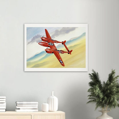 Thijs Postma - Poster - Lockheed P-38 Lightning Yippee Poster Only TP Aviation Art 