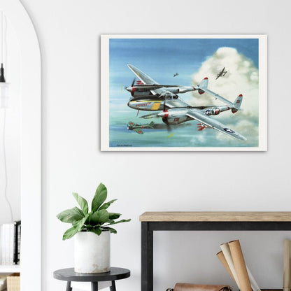 Thijs Postma - Poster - Lockheed P-38L Lightning Of Major McGuire Poster Only TP Aviation Art 