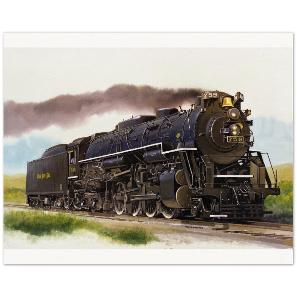Thijs Postma - Poster - Locomotive Nickel Plate 759 Poster Only TP Aviation Art 40x50 cm / 16x20″ 