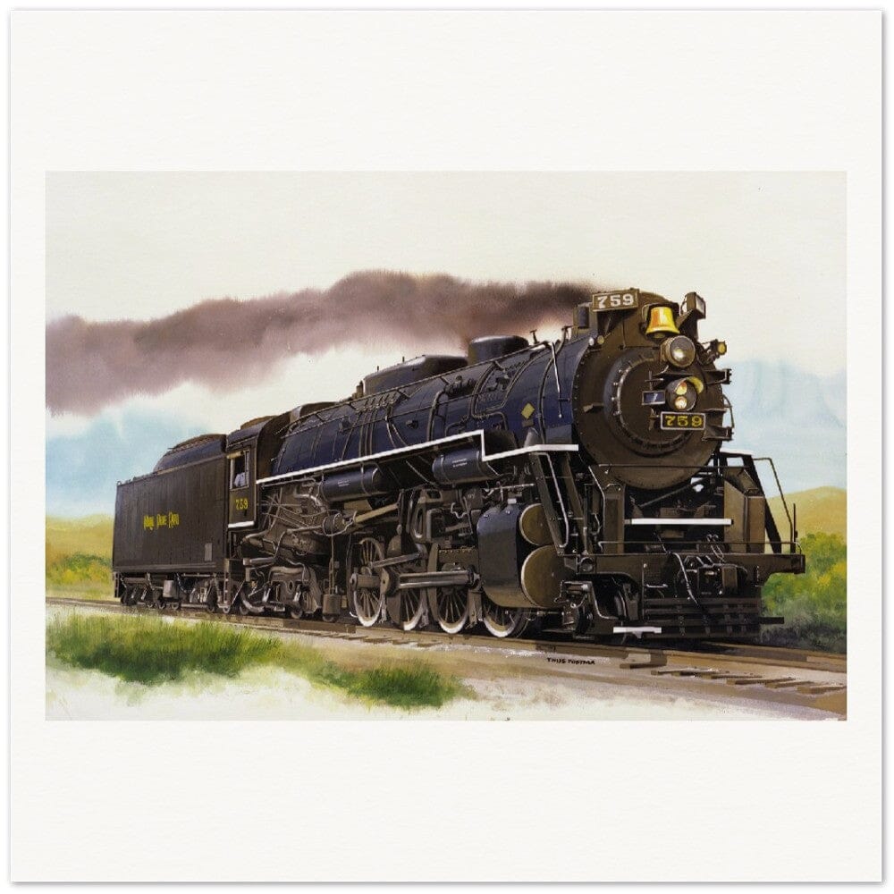 Thijs Postma - Poster - Locomotive Nickel Plate 759 Poster Only TP Aviation Art 