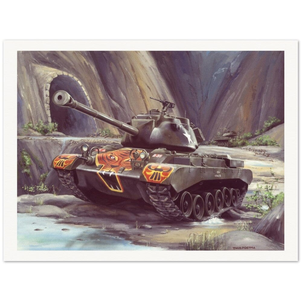 Thijs Postma - Poster - M-48 Patton Tank Poster Only TP Aviation Art 75x100 cm / 30x40″ 